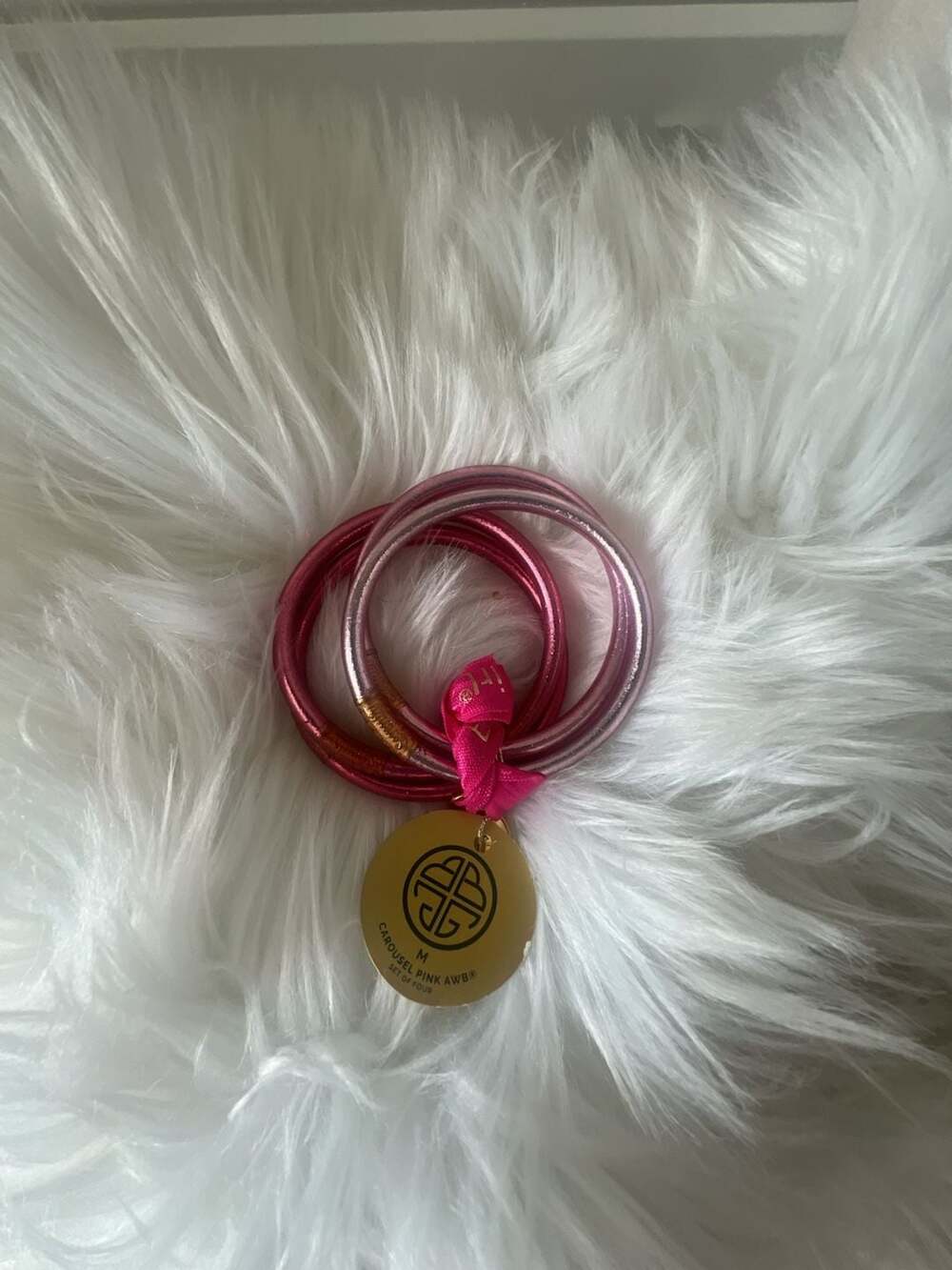 BuDhaGirl Carousel Pink All Weather Bangles Set of 4 Size M